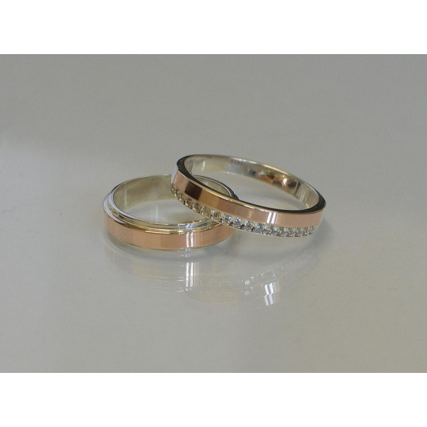 Пара серебряных обручальных колец (Обр4098к)