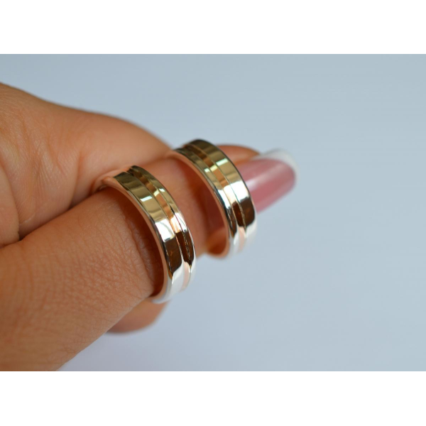 Обручальное кольцо из серебра и золота (Обр41)