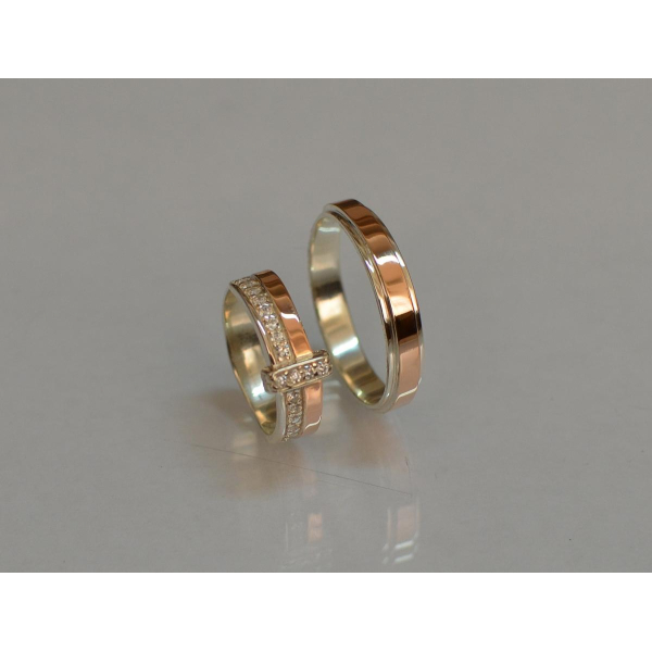 Пара обручальных колец из серебра (Обр4101к)