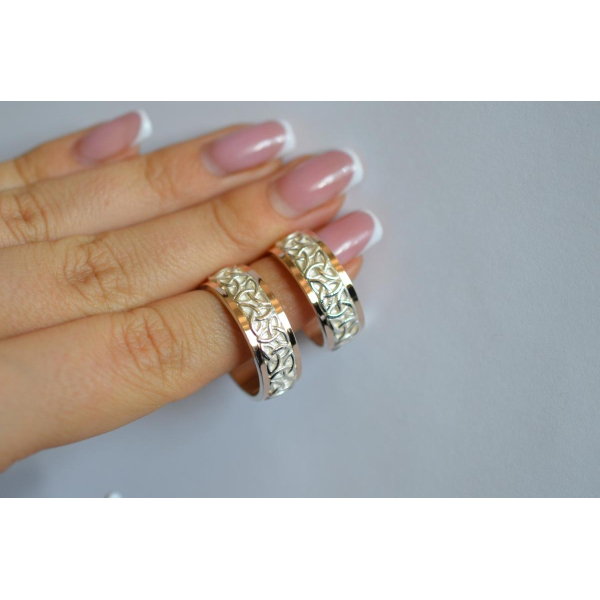 Обручальное кольцо из серебра и золота (Обр45)