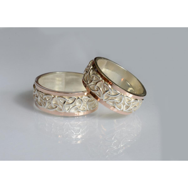 Обручальное кольцо из серебра и золота (Обр45)