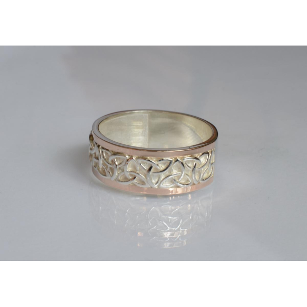 Обручальное кольцо из серебра и золота (Обр45)