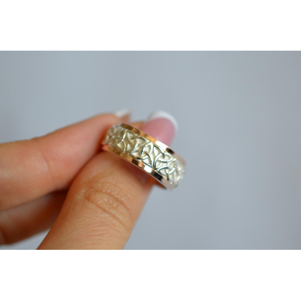 Обручальное кольцо из серебра и золота (Обр45)