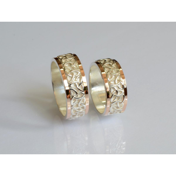 Обручальное кольцо из серебра и золота (Обр45)