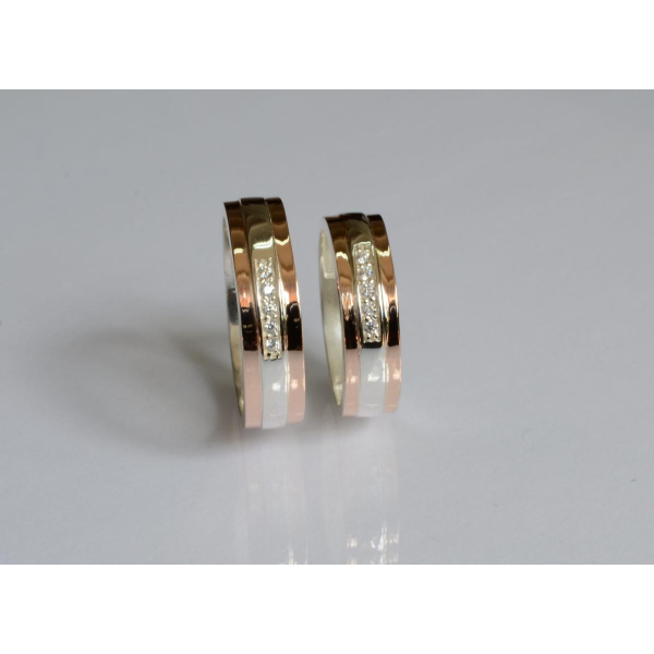 Обручальное кольцо из серебра и золота46 (Обр46)