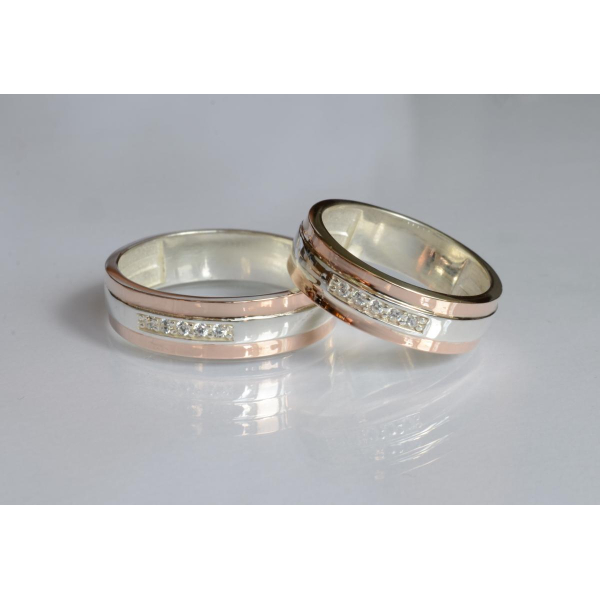 Обручальное кольцо из серебра и золота46 (Обр46)