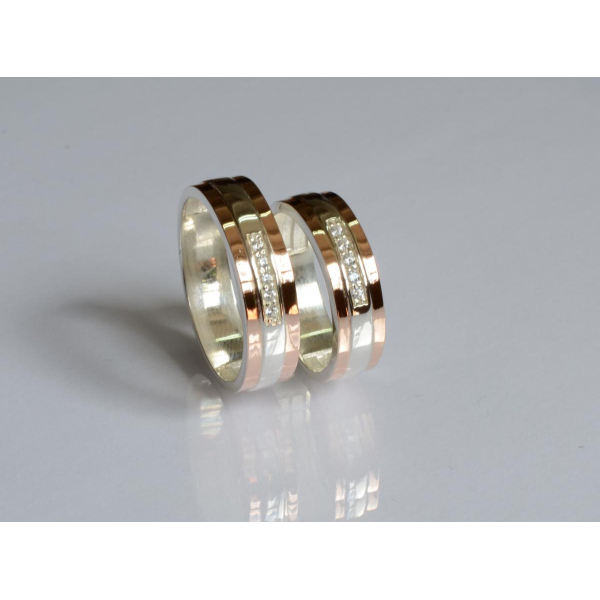 Обручальное кольцо из серебра и золота46 (Обр46)