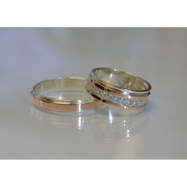 Пара серебряных обручальных колец (Обр4Обр9)