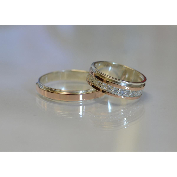 Пара серебряных обручальных колец (Обр4Обр9)