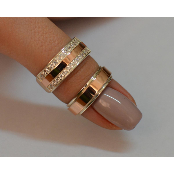 Пара серебряных обручальных колец (Обр5002к)