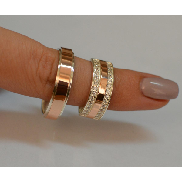 Пара серебряных обручальных колец (Обр5002к)