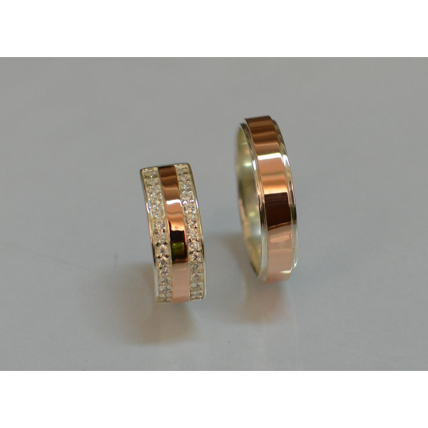 Пара серебряных обручальных колец (Обр5002к)