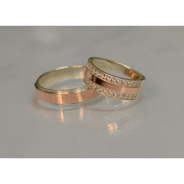 Пара серебряных обручальных колец (Обр5002к)