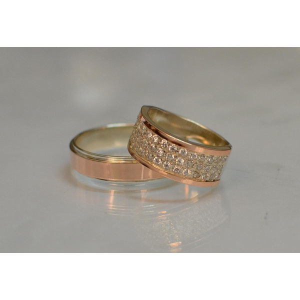 Пара обручальных колец из серебра (Обр5014к)