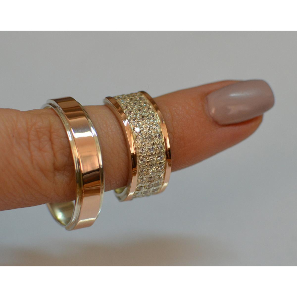 Пара обручальных колец из серебра (Обр5014к)