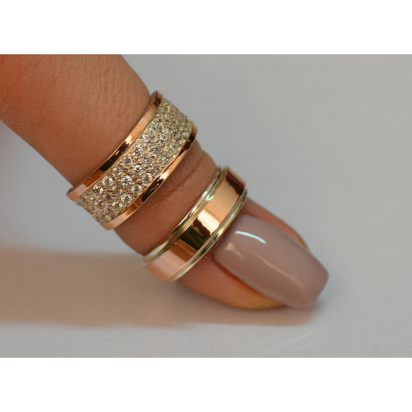 Пара обручальных колец из серебра (Обр5014к)