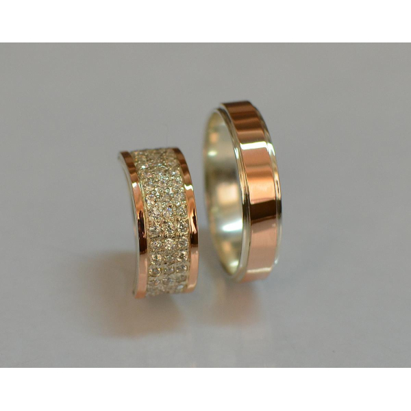 Пара обручальных колец из серебра (Обр5014к)