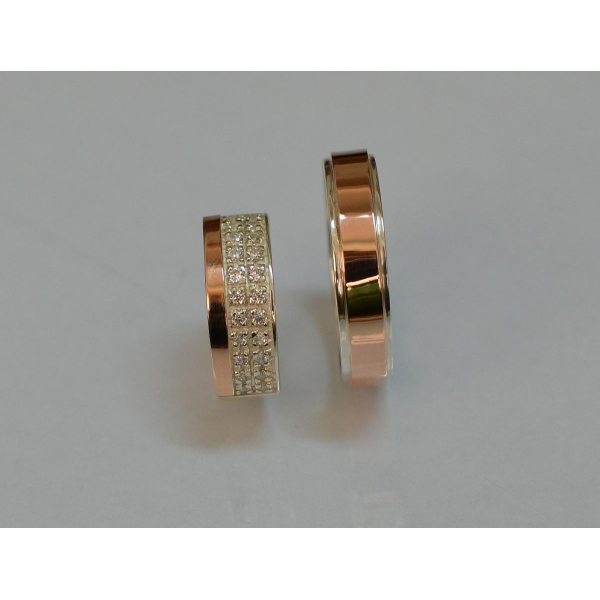 Пара серебряных обручальных колец (Обр5017к)