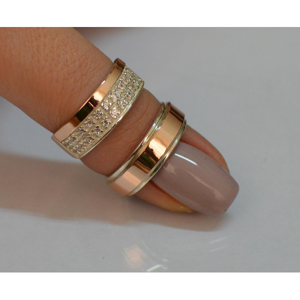 Пара серебряных обручальных колец (Обр5017к)