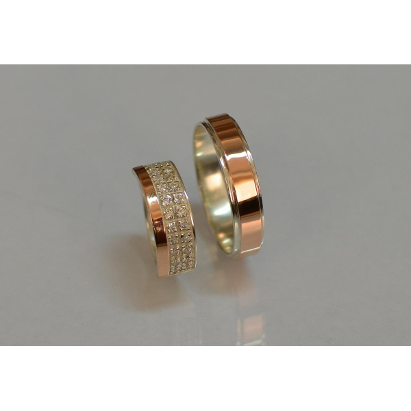 Пара серебряных обручальных колец (Обр5017к)