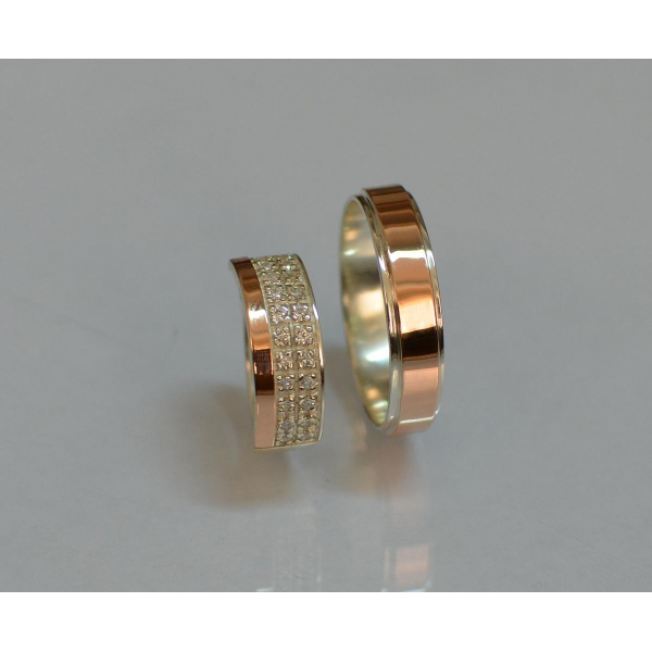 Пара серебряных обручальных колец (Обр5017к)