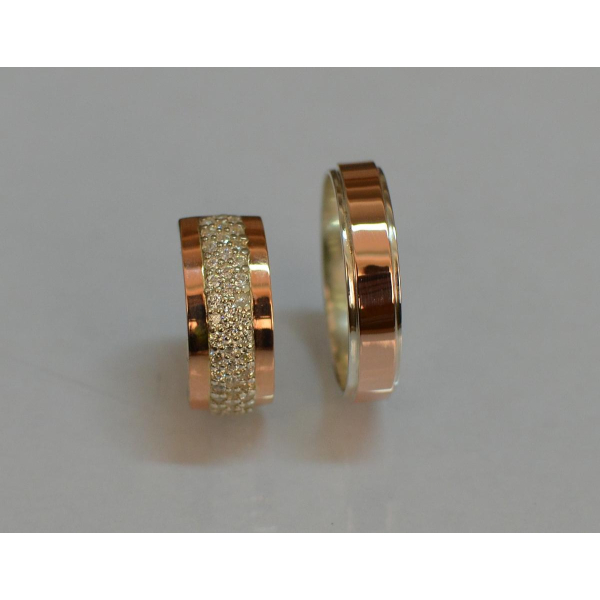 Пара обручальных колец из серебра (Обр5029к)