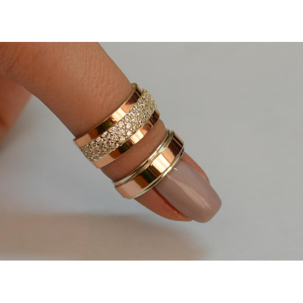 Пара обручальных колец из серебра (Обр5029к)