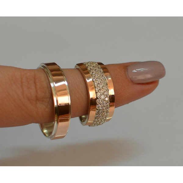 Пара обручальных колец из серебра (Обр5029к)