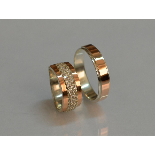 Пара обручальных колец из серебра (Обр5029к)