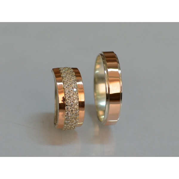 Пара обручальных колец из серебра (Обр5029к)