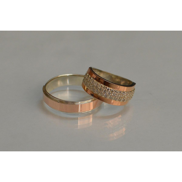 Пара обручальных колец из серебра (Обр5029к)