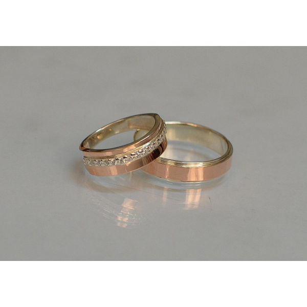 Пара серебряных обручальных колец (обр5040к)