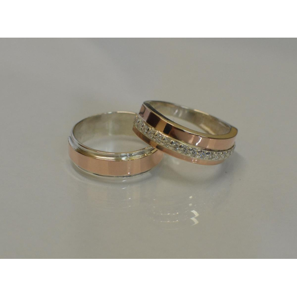 Пара серебряных обручальных колец (обр5040к)