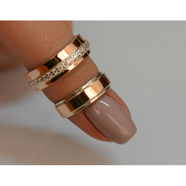 Пара серебряных обручальных колец (обр5040к)