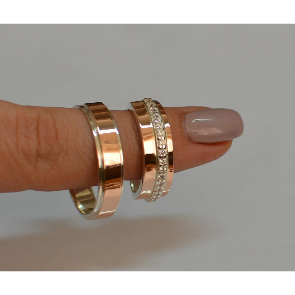 Пара серебряных обручальных колец (обр5040к)