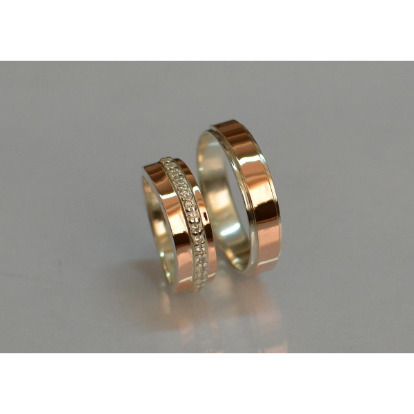 Пара серебряных обручальных колец (обр5040к)