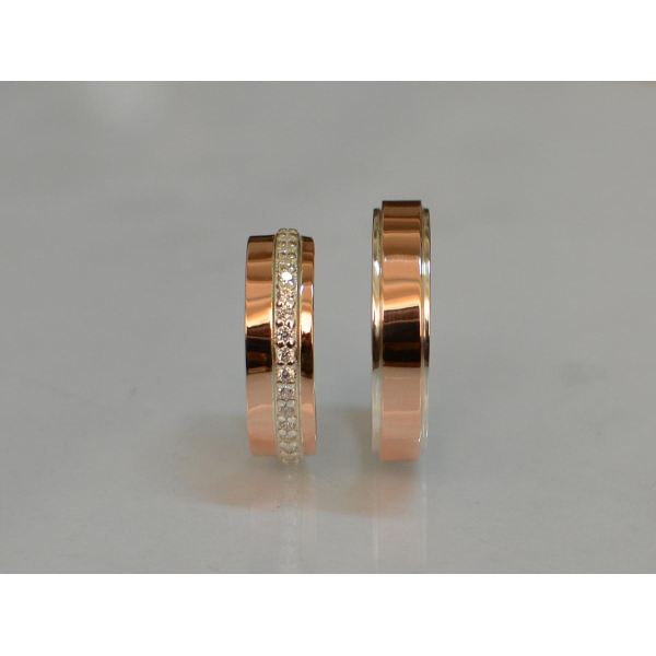 Пара серебряных обручальных колец (обр5040к)