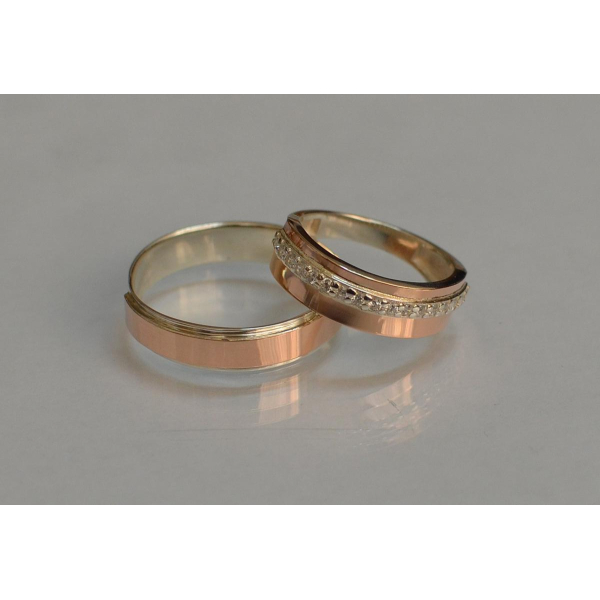 Пара серебряных обручальных колец (обр5040к)