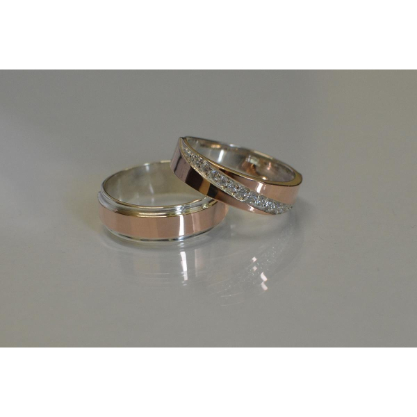 Пара серебряных обручальных колец (Обр5053к)