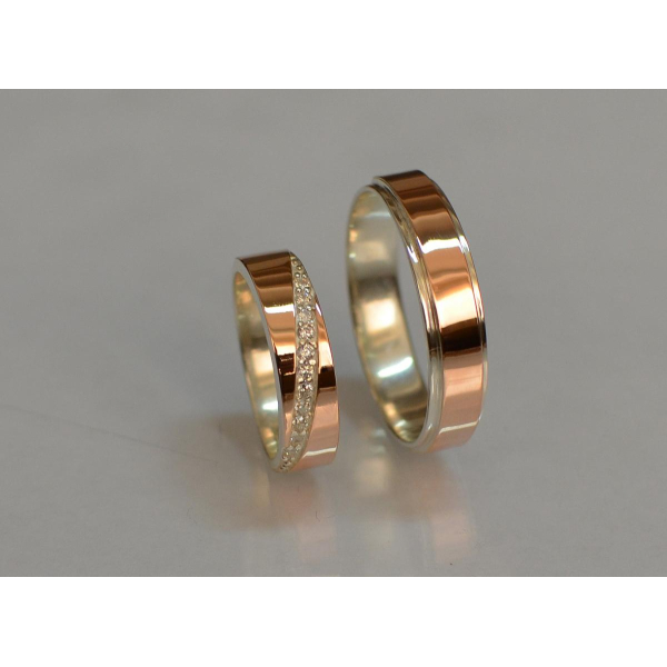 Пара серебряных обручальных колец (Обр5053к)