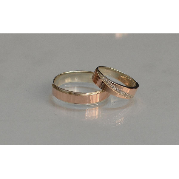 Пара серебряных обручальных колец (Обр5053к)