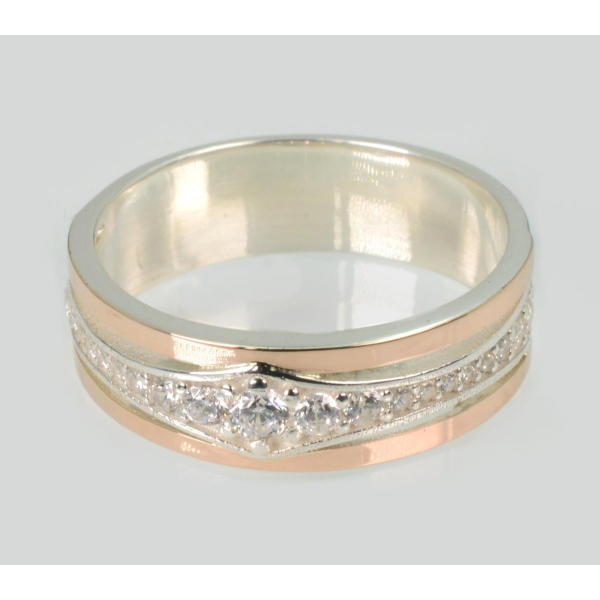 Обручальное кольцо с золотыми пластинами (Обр57)