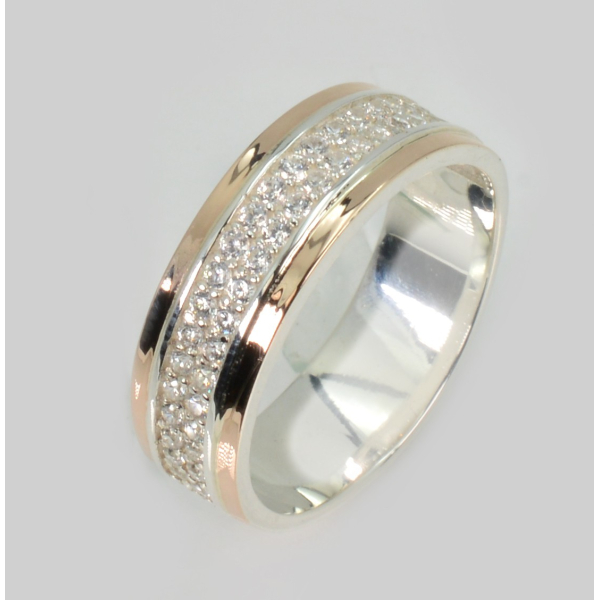 Обручальное кольцо с золотыми пластинами (Обр59)