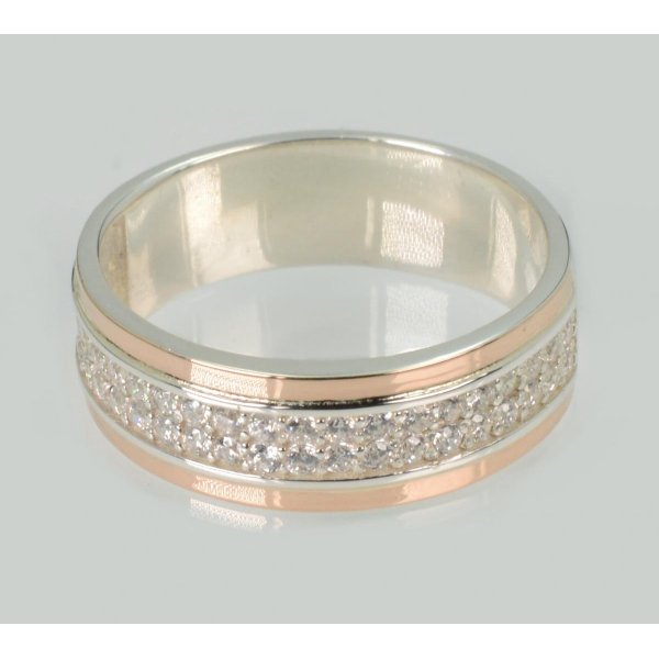 Обручальное кольцо с золотыми пластинами (Обр59)