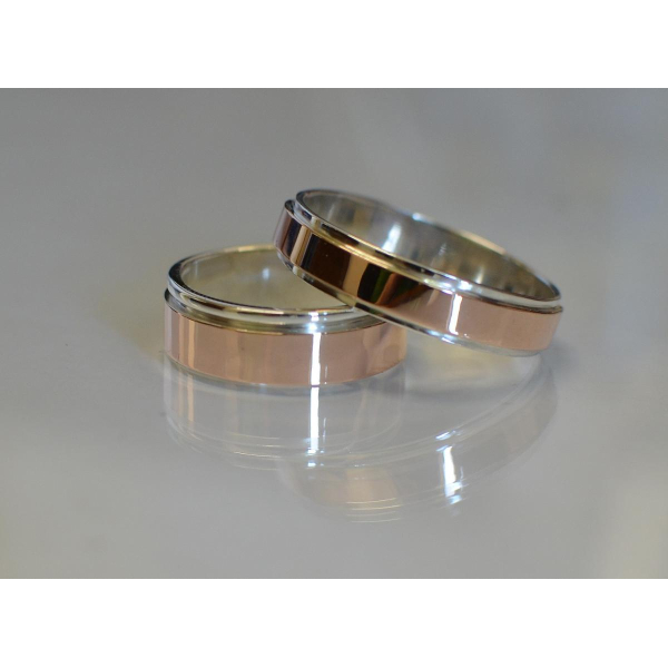 Пара серебряных обручальных колец (Обр5Обр10)