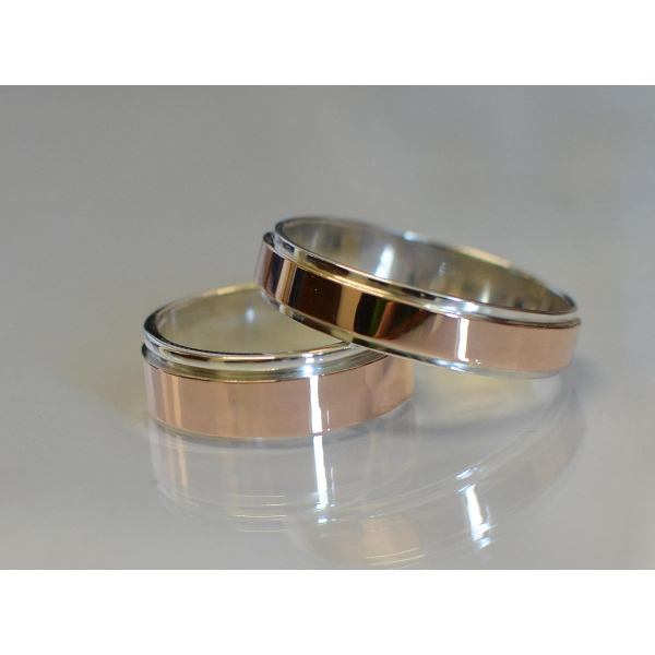 Пара серебряных обручальных колец (Обр5Обр10)