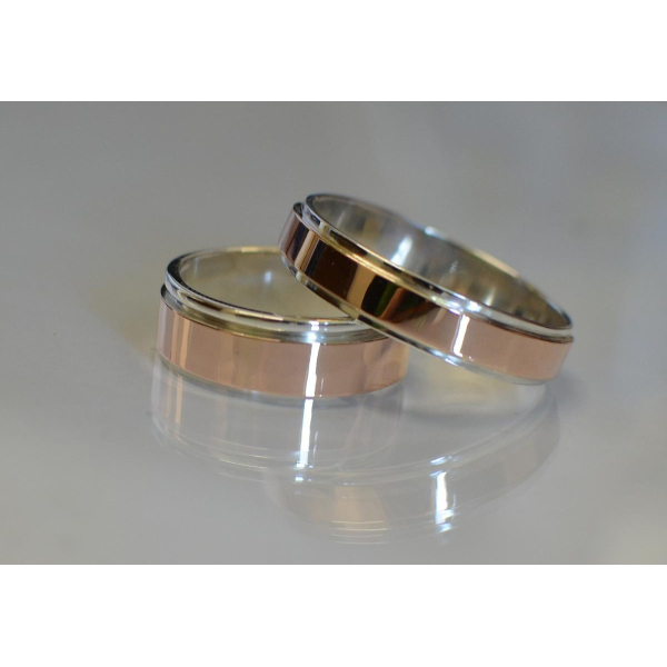 Пара серебряных обручальных колец (Обр5Обр10)