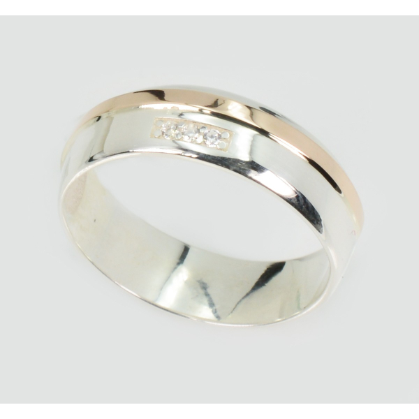 Обручальное кольцо с золотыми пластинами (Обр60)