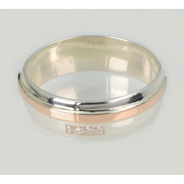 Обручальное кольцо с золотыми пластинами (Обр60)