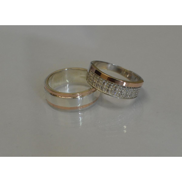 Пара серебряных обручальных колец (Обр6017к)